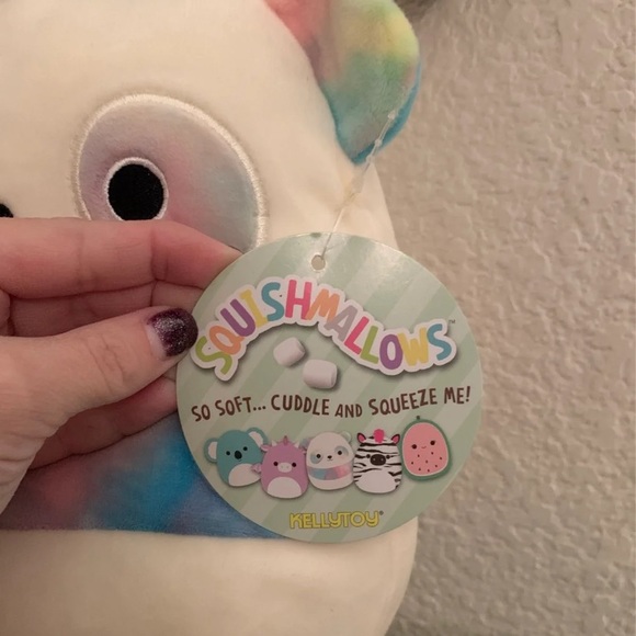 Tie dye Panda squishmallow. 8 inch - Picture 3 of 4